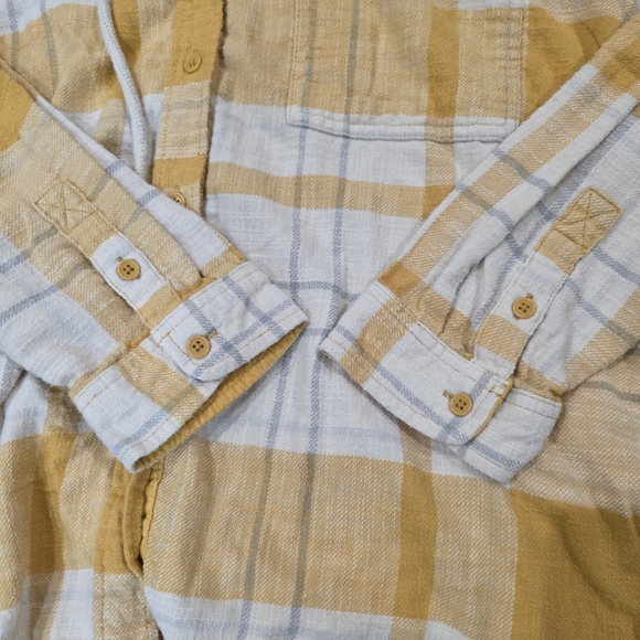 American Eagle Cozy Cabin Oversized Hoodie Plaid Flannel Long Sleeve Shirt. L - Picture 4 of 9